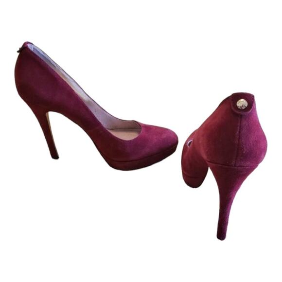 Michael Kors cranberry suede leather Platform stilettos heels pumps shoes size 9 - Picture 5 of 12
